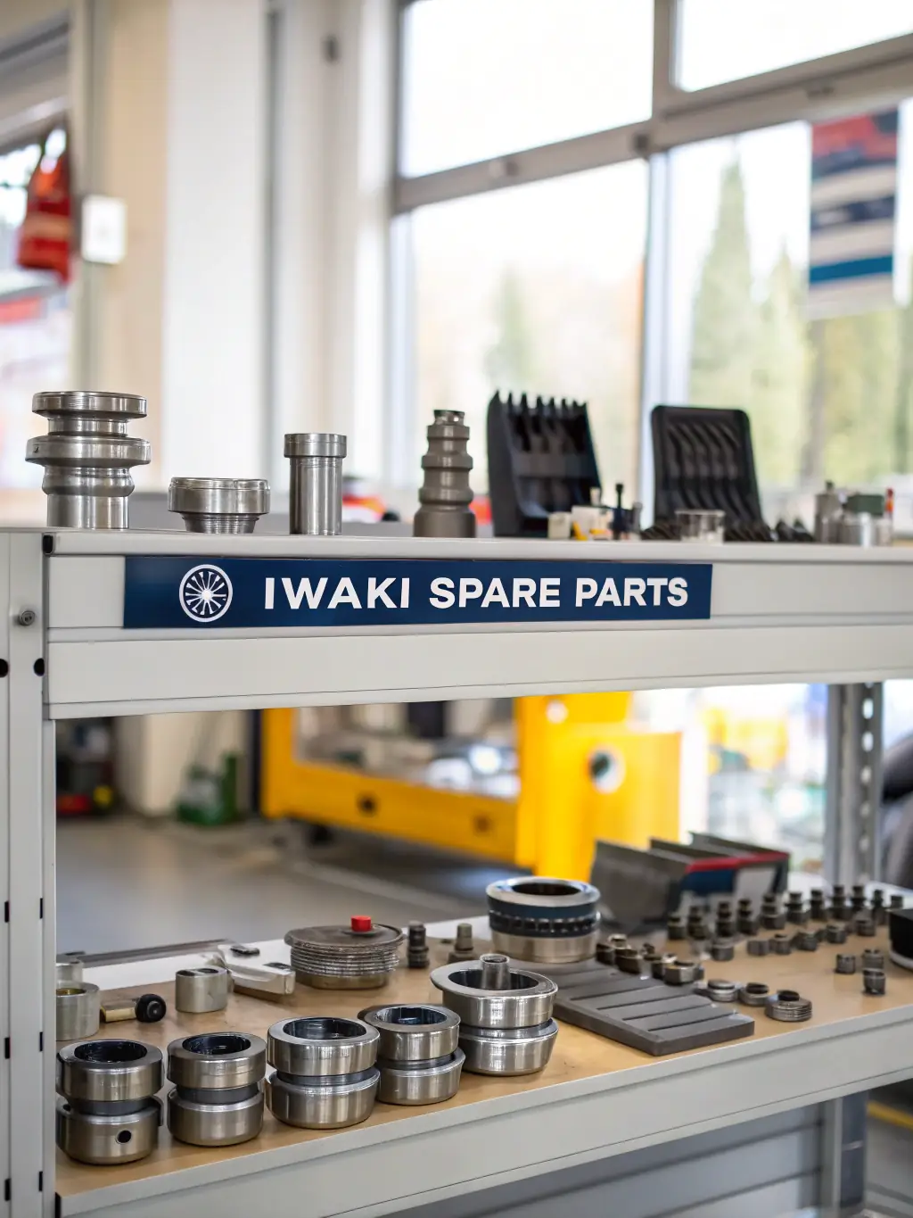 Shelves full of various OEM Sub-Zero parts in a well-organized commercial setting, emphasizing the availability of genuine components.